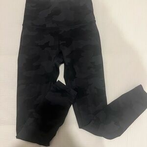 Lululemon Athletica Black Camouflage Leggings